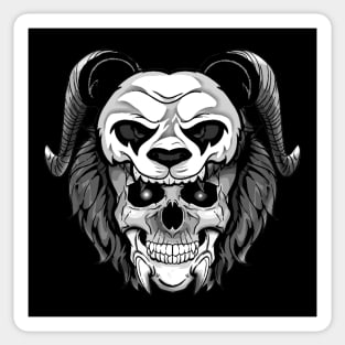 Gothic Panda Skull Sticker